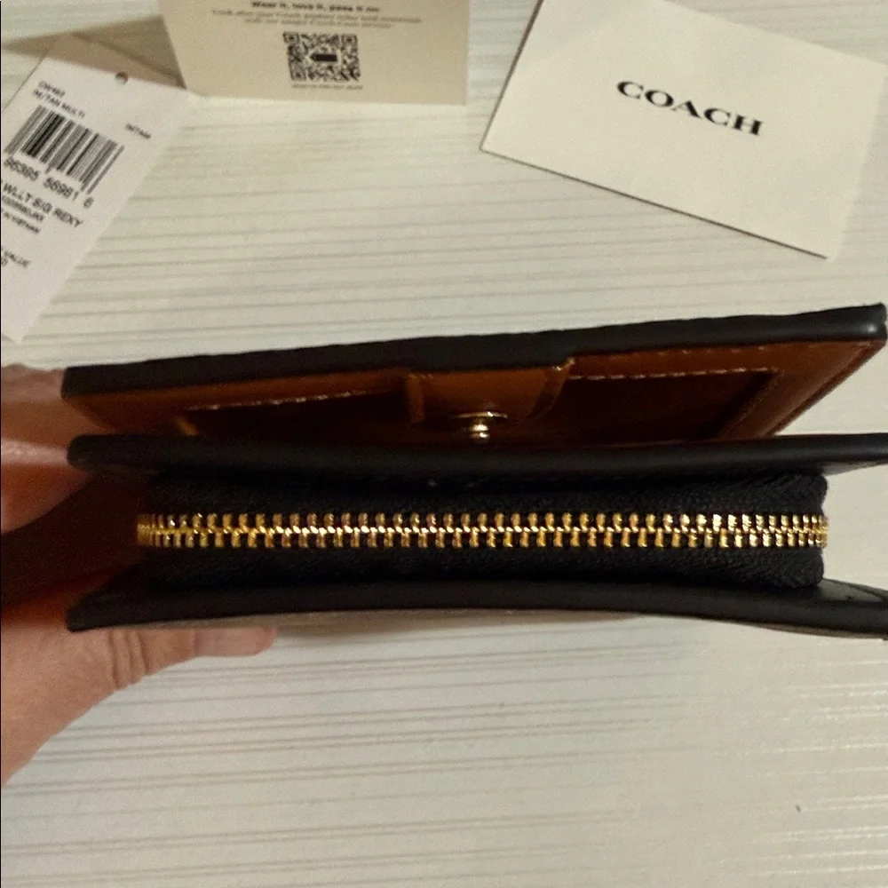 Coach Snap Wallet In Signature Canvas with Rexy Print. $228 msrp - Picture 10 of 11